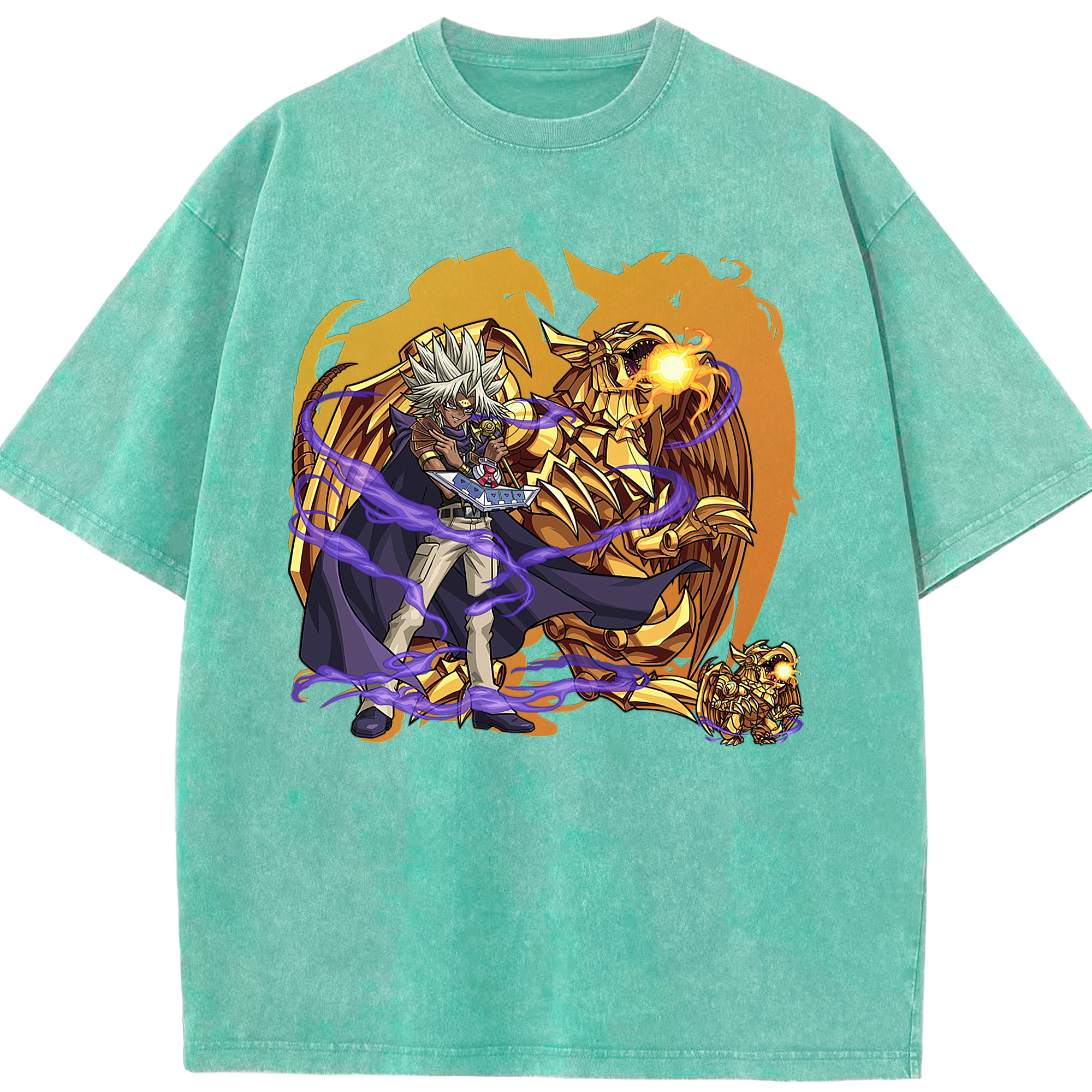 （画像用） 遊☆戯☆王 Yu-Gi-Oh! 綿100% ヴィンテージ風 半袖Tシャツ（フロントプリント）